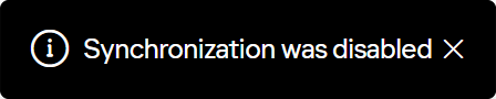 Disable synchronization action result notification